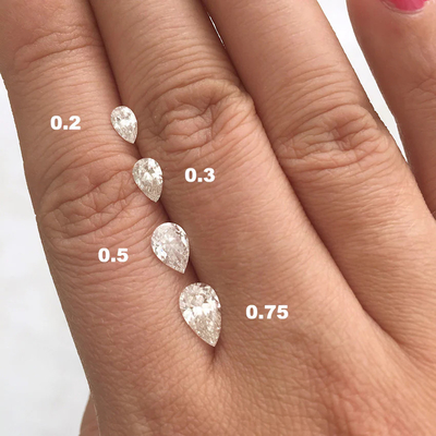 خرید الماس های حلقه ای که در آزمایشگاه رشد کرده اند HPHT 1.6x1.8-6.8x7.2mm 0.01 تا 0.68ct شکل گلابی online manufacture