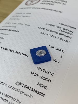 خرید 1.38ct Oval Cut Lab grown Diamond CVD E VS1 EX VG N IGI گواهی شده online manufacture