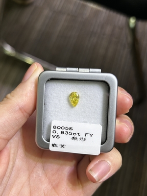خرید 0.83ct لابراتوار ساخته شده الماس های زرد برنج برش CVD فانتزی زرد گشاده VS الماس online manufacture