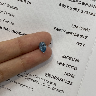 خرید 1.29ct VVS2 شکل انگور آزمایشگاهی ساخته شده الماس فانتزی آبی online manufacture