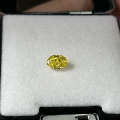 خرید 1.18ct شکل بیضوی HPHT آزمایشگاه الماس های فانتزی زرد روشن VVS2 2VG N گواهینامه IGI online manufacture