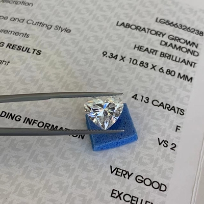 خرید 4.13ct VS2 وضوح F رنگ آزمایشگاهی رشد قلب الماس IGI گواهینامه online manufacture