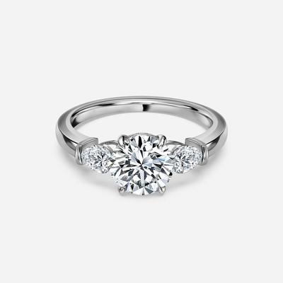 خرید 18K 14K 10K 9K پلاتین آزمایشگاه ساخته شده 3 سنگ الماس حلقه IGI گواهینامه online manufacture