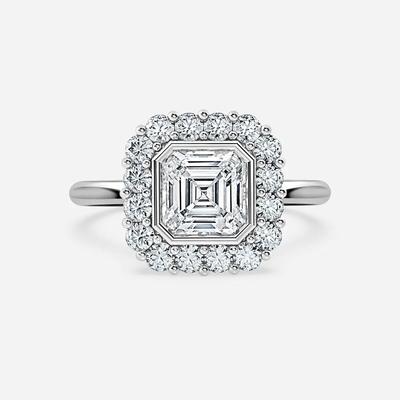 خرید حلقه عروسی الماس تولید شده در آزمایشگاه VVS Clarity HPHT Princess Cut Ring online manufacture