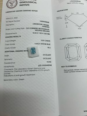 3.55ct الماس هاي توليد شده در آزمایشگاه
