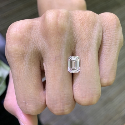 3.52CT زمرد برش الماس آزمایشگاه رشد VVS2 وضوح رنگ E