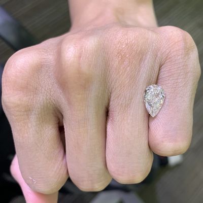 2.36CT F VVS2 EX VG Pear Cut CVD الماس های تولید شده در آزمایشگاه