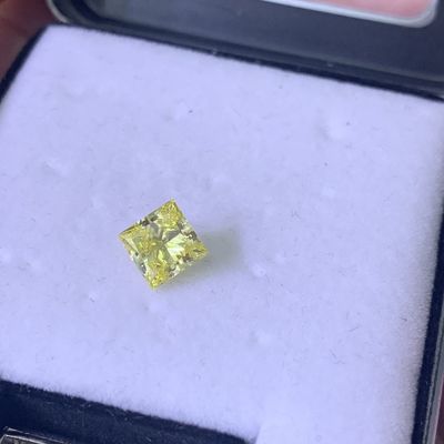 1.37CT فانسی رنگ زرد شدید VVS1 EX VG CVD آزمایشگاهی ساخته شده الماس های برش پرنسس گواهینامه IGI