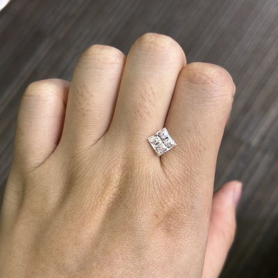 2.02CT D VS1 EX VG CVD رشد برلیانس الماس پرنسس کُت IGI گواهینامه