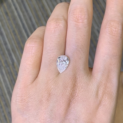 PEAR Cut CVD انسان ساخته شده الماس 3.01 وضوح D رنگ OEM ODM