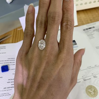 5.72ct لابراتوار رشد الماس قطعه بیضی CVD F VS2 2EX N IGI LG631425478