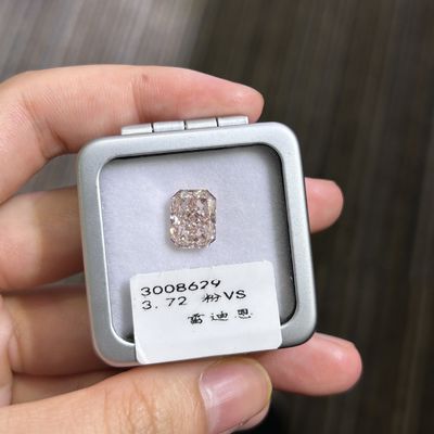 3.72ct CVD فانسي صورتی آزمایشگاهی رشد الماس شعله دار برش VS وضوح