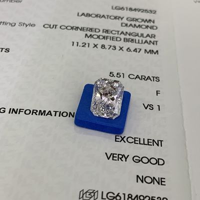 5.51ct لابراتوار برش شعاعی الماس رشد CVD F VS1 EX VG N IGI LG618492532
