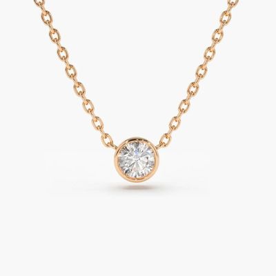 18K 14K 10K طلای جامد شفافیت CVD حلقه گرد برش بیزل آزمایشگاه رشد قلاده الماس