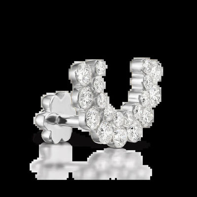 0.59 قيراط لابراتوار ساخته شده الماس حلقه گوشواره VVS وضوح HPHT حلقه گرد