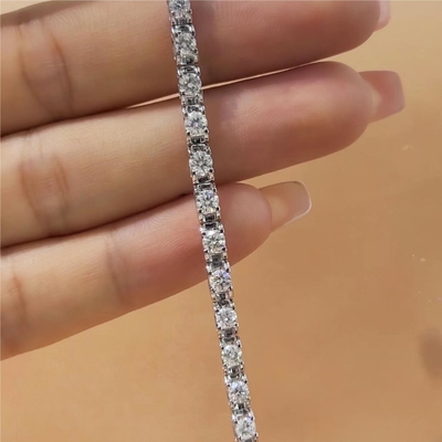 طلای جامد شفافیت CVD برش گرد بیزل لابراتوار رشد دستبندهای الماس 18K 14K 10K نوع فلزی